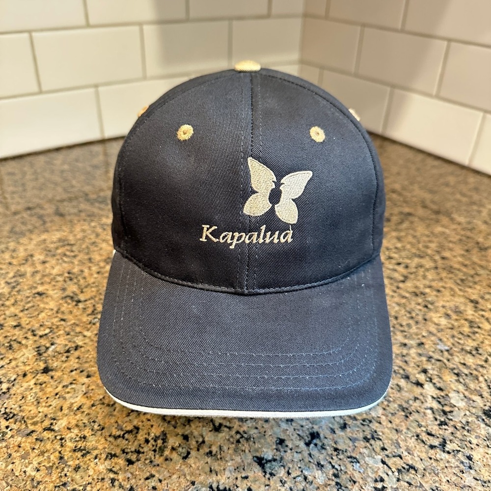 Kapalua Golf Course Imperial Butterfly Logo Baseball Cap Adjustable Navy